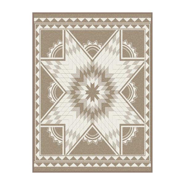 Ibena Cotton Blend Quilting Star Pattern Throw SIze Blanket