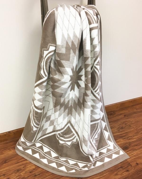 Ibena Cotton Blend Quilting Star Pattern Throw SIze Blanket