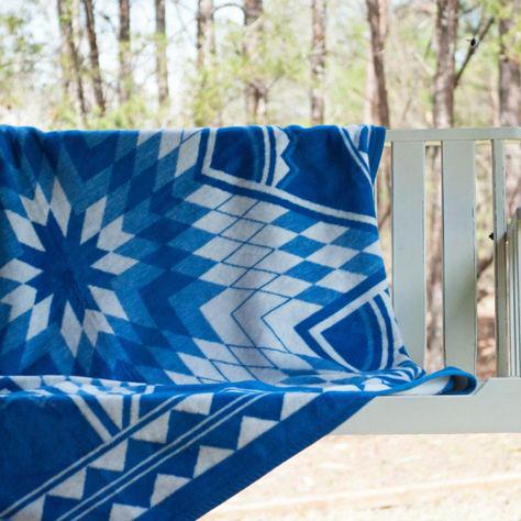 ibena Cotton Blend Quilting Star Pattern Throw SIze Blanket