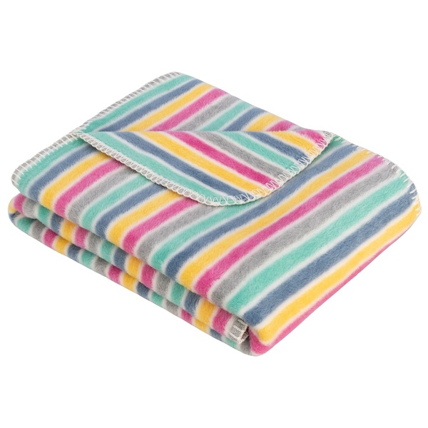 Ibena Cute Gender Neutral Candy Rainbow Striped Baby Blanket By LBENA