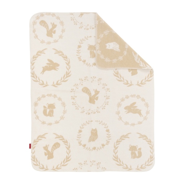Ibena Cute Gender Neutral Ivory Woodland Forest Animal Baby Blanket By LBENA