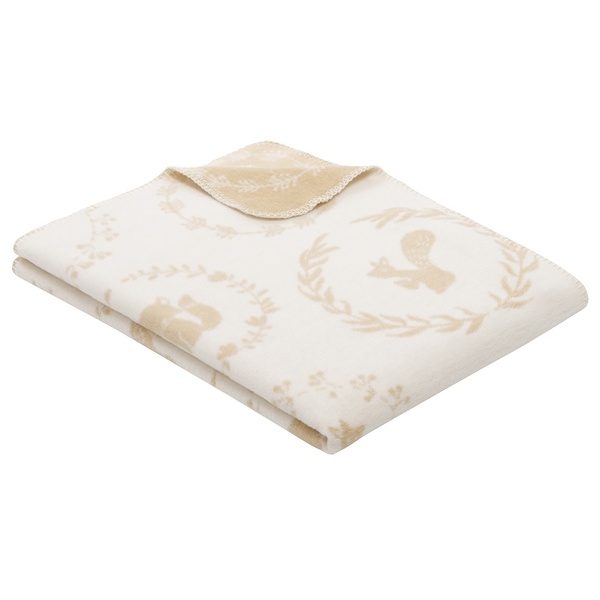 Ibena Cute Gender Neutral Ivory Woodland Forest Animal Baby Blanket By LBENA