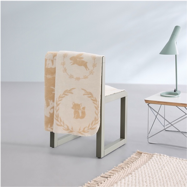 ibena Cute Gender Neutral Ivory Woodland Forest Animal Baby Blanket by lBENA