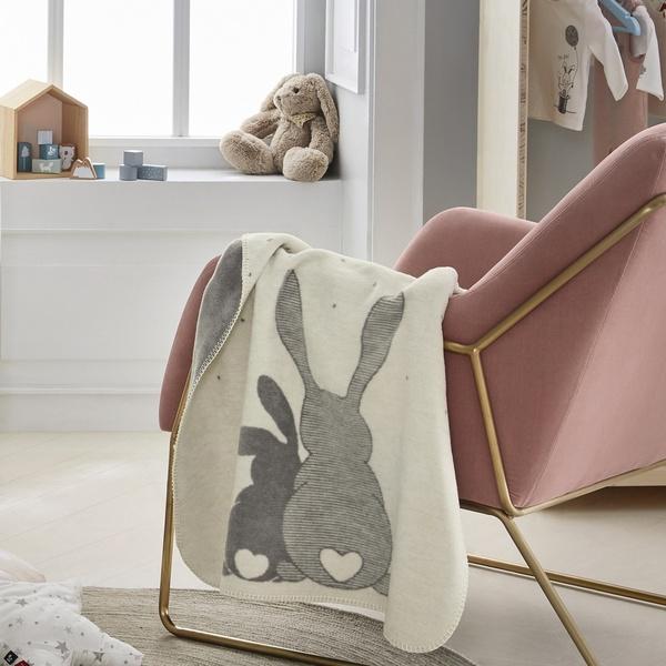 ibena Cute Gender Neutral Multi Purpose Bunny Friends Baby Blanket by lBENA