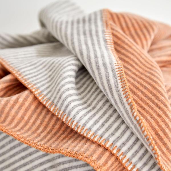 Ibena Happy Colorful Fall Forest Striped Midi Cotton Blend Blanket