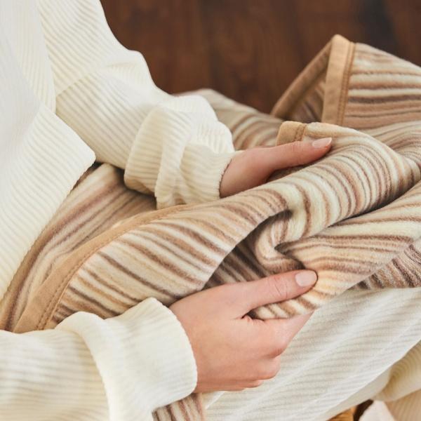 ibena Happy Colorful Stripes Cotton Blend Throw Blanket in 5 Colors