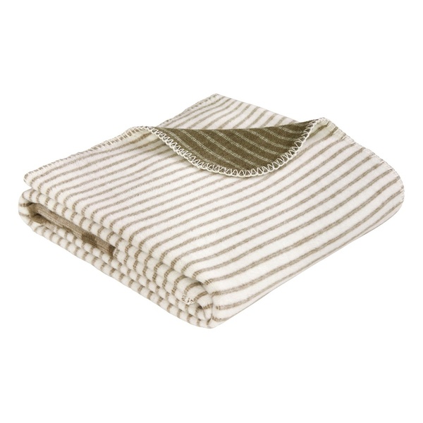 Ibena Happy Green Stripe Kids Soft Cotton Blend Blanket With Turtle