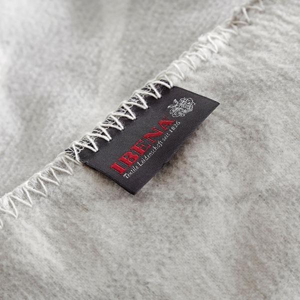 Ibena Grey Fern Leaves 100% Cotton Throw Blanket