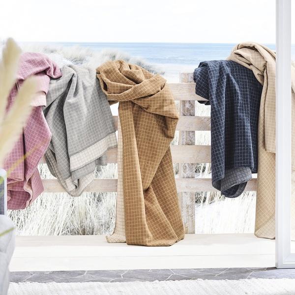 Ibena IBENA - The 'Manhattan' Blanket - Organic Cotton Pin Stripe