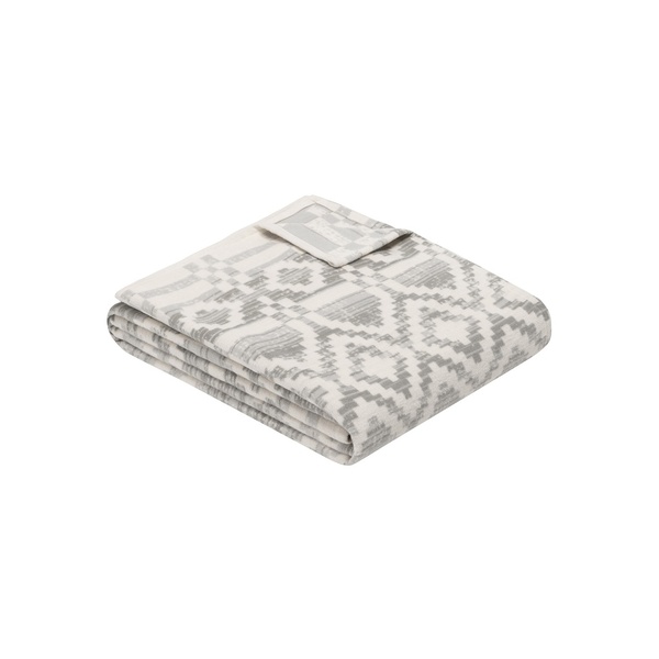 Ibena Ivory Gray Pure Organic Cotton Candy Throw Blanket