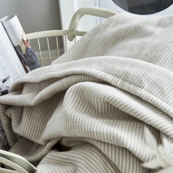 Ibena Lightweight Pure Organic Cotton Mini Stripe Throw Blanket