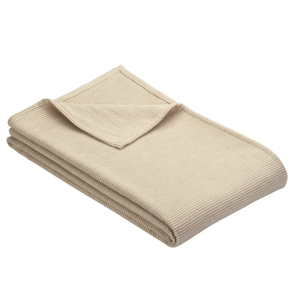 Ibena Lightweight Pure Organic Cotton Mini Stripe Throw Blanket
