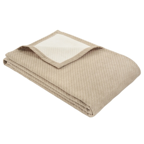 Ibena Luxury Reversible Tencel Cotton Herringbone Throw Blanket