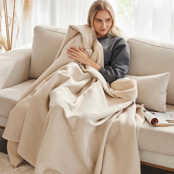 Ibena Melange Pure Cotton Comfy Throw Blanket In 8 Colors