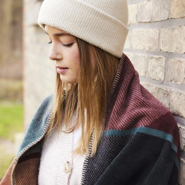 Ibena Multicolor Geometric Contemporary Cotton Blend Throw Blanket