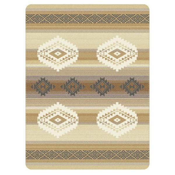 Ibena Natural Earthen Toned Southeastern Cotton Blend Throw Blanket