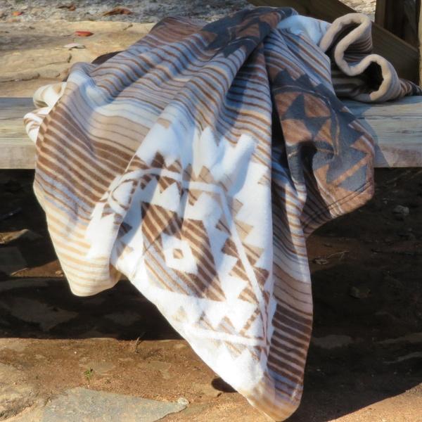 ibena Natural Earthen Toned Southeastern Cotton Blend Throw Blanket