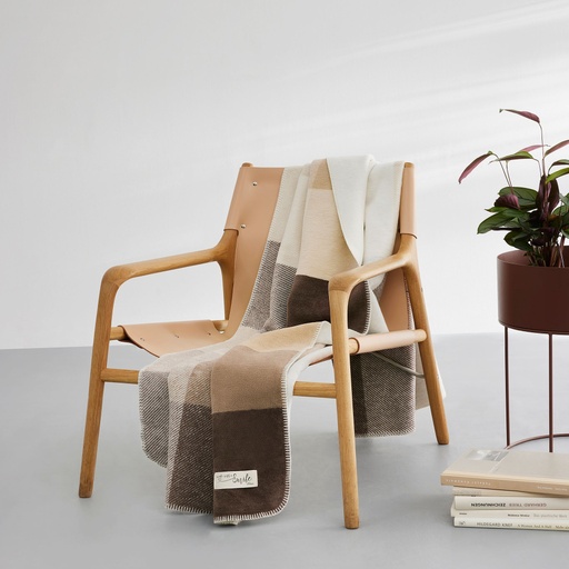 ibena Neutral Colorblock Plaid Patterned Striped Throw Blanket