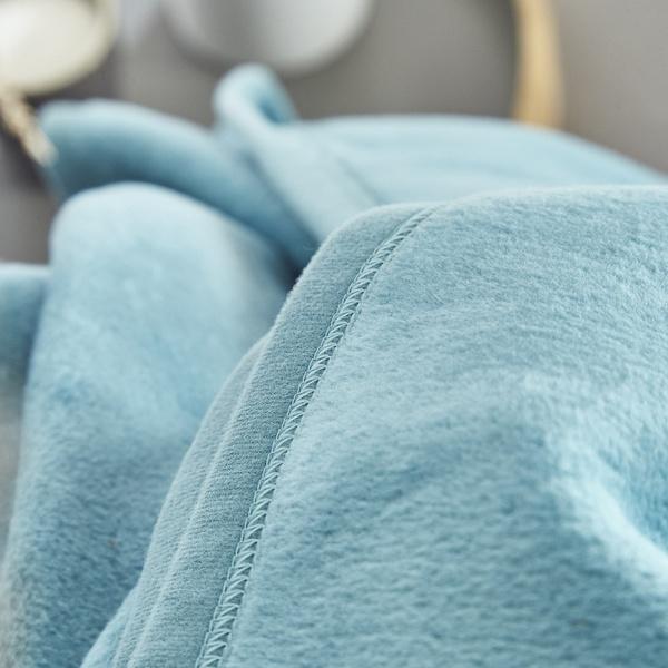 Ibena Plush Solid Colored Cotton Blend Throw Blanket In 16 Colors