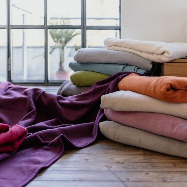 ibena Plush Solid Colored Cotton Blend Throw Blanket in 16 colors