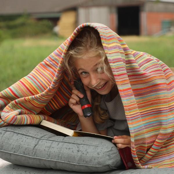 Ibena Rainbow Multicolor Striped Pure Cotton Throw Blanket