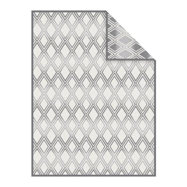 Ibena Reversible Contemporary Diamond Pattern Bugatti Throw Blanket