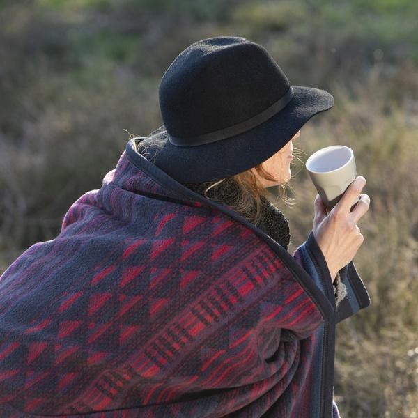 Ibena Reversible Cotton Blend Ethnic Style Throw Blanket Karawang