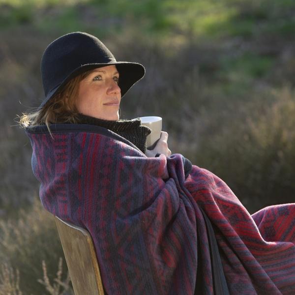 ibena Reversible Cotton Blend Ethnic Style Throw Blanket Karawang