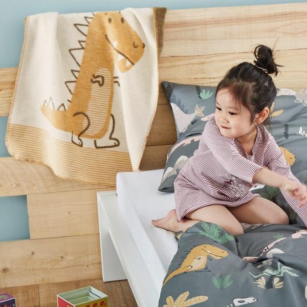Ibena S.Oliver Pure Organic Cotton Baby Blanket With Dino Motive