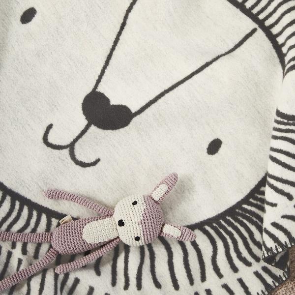 ibena s.Oliver Pure Organic Cotton Baby Blanket With Lion Motive