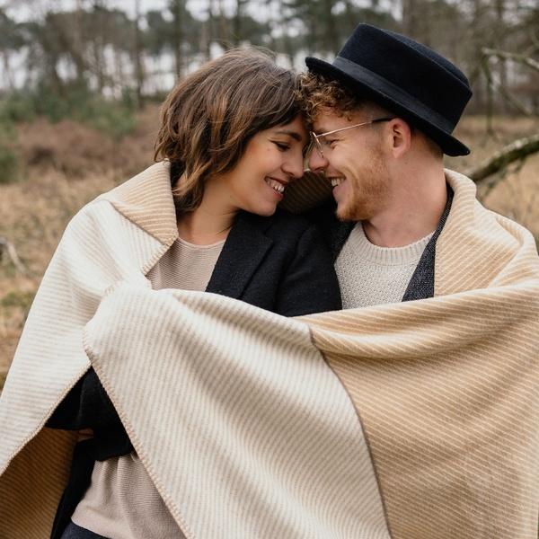 Ibena Soft Fine Diagonal Striped Cotton Blend Throw In Six Colors