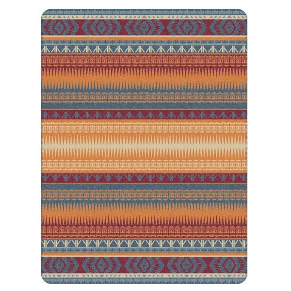 Ibena Southwestern Cotton Blend Velour Blanket Throw In Two Colors