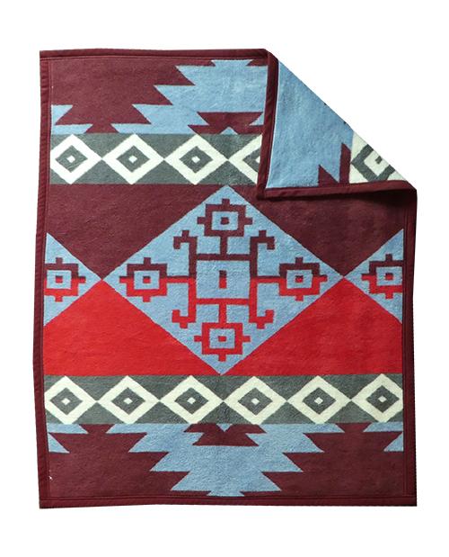 Ibena Southwestern Multicolored Red Cotton Blend Baby Blanket