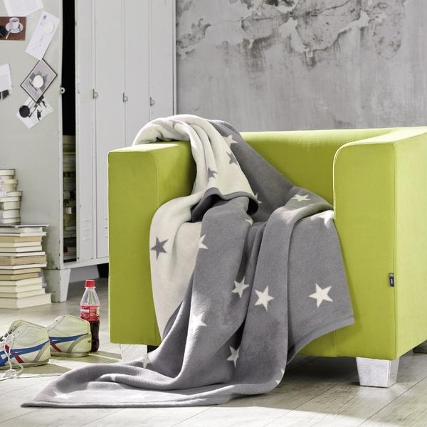 Ibena Star Pattern Reversible Soft Cotton Blend Blanket Throw