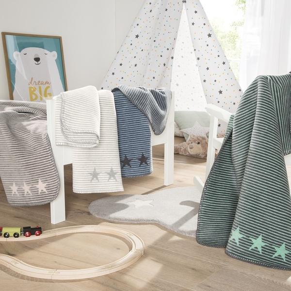 ibena Striped Cotton Blend Lightweight Breathable Baby Blanket Lelu