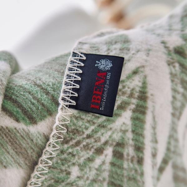 Ibena Tropical Palm Leaves Cotton Blend Throw Blanket