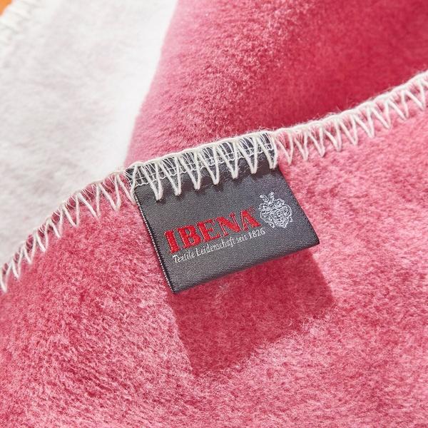Ibena Vibrant Orange / Pink Colorblock Cotton Blend Throw Blanket