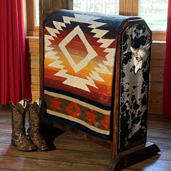 Ibena Vibrant Southwestern Throw Size Blanket Carrizo In 3 Colors