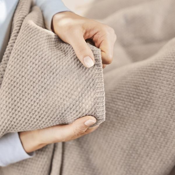 Ibena Waffle Textured Pure Cotton Throw Blanket Charlotte