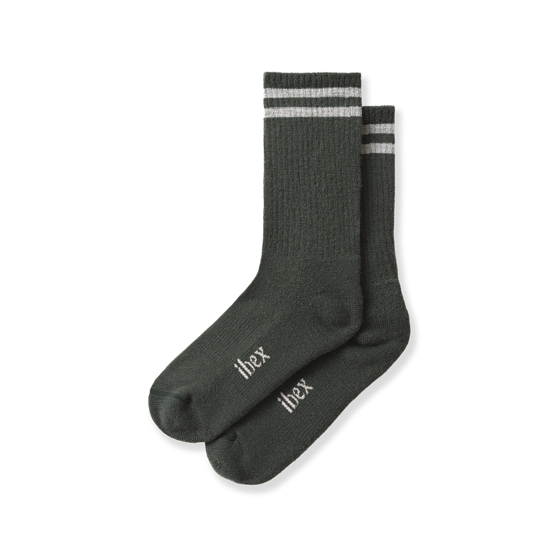 Ibex Lightweight Hiking Sock Cream/Green/Cork
