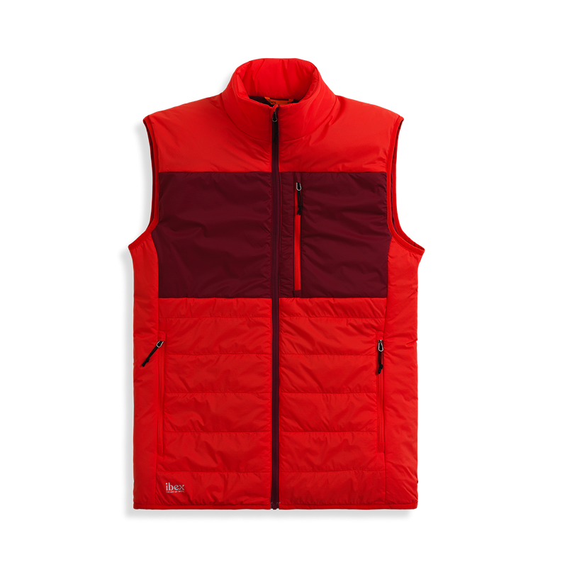 ibex Men's Wool Aire Vest Oxy Fire