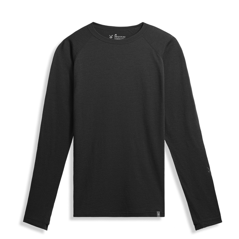 Ibex Men's Woolies Pro Tech Crew Black Grey Stripe