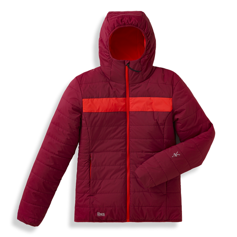 ibex Women's Wool Aire Hoodie Bloodstone