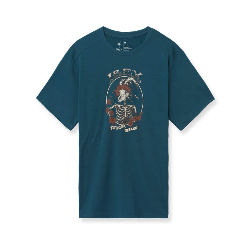 Ibex Men's Journey Short Sleeve Art Tee Greatwool Dead Cedar Honey