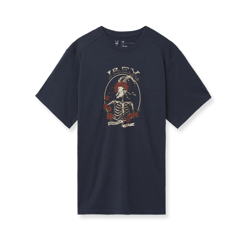 Ibex Men's Journey Short Sleeve Art Tee Greatwool Dead Cedar Honey