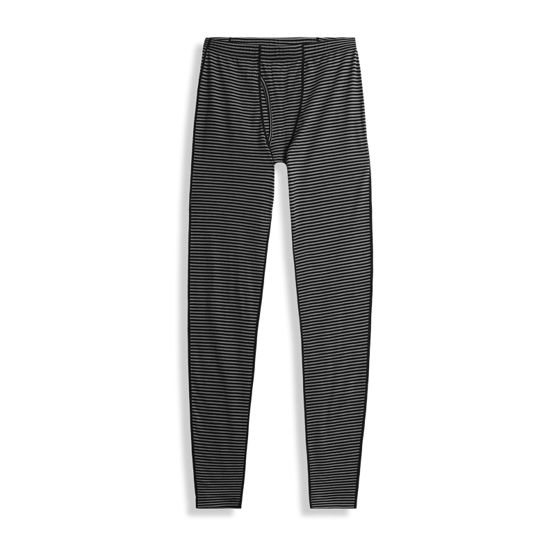 ibex Men's Woolies Pro Tech Bottom Black Grey Stripe