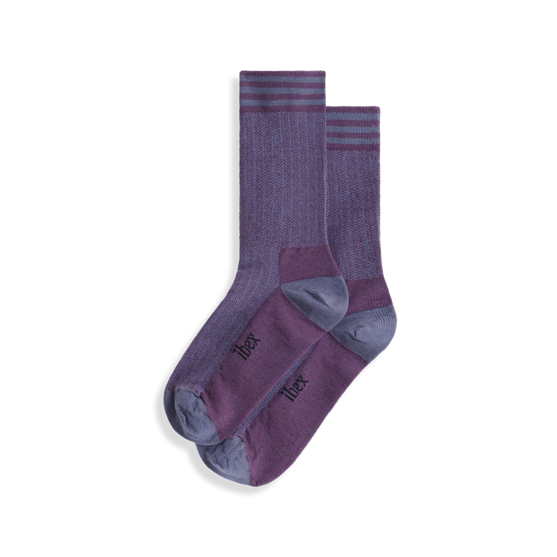 Ibex Nomad Herringbone Crew Sock Monument/Green Gables/Black