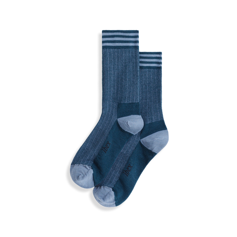 ibex Nomad Herringbone Crew Sock Monument/Green Gables/Black