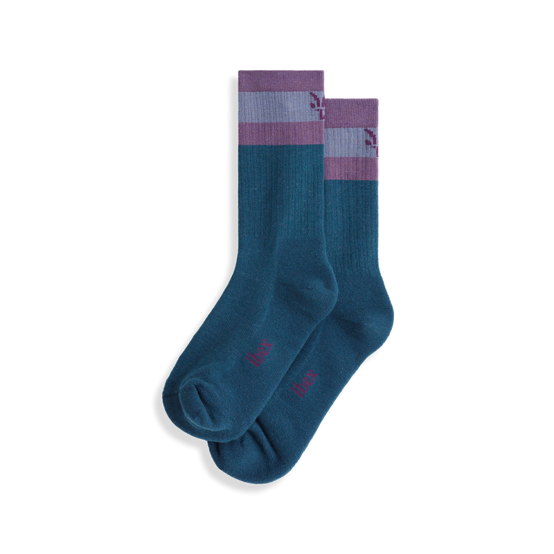 ibex Traverse Crew Sock Green Gables/Rabbit/Dewberry