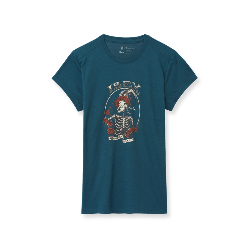 Ibex Women's Journey Short Sleeve Art Tee Greatwool Dead Cosmos